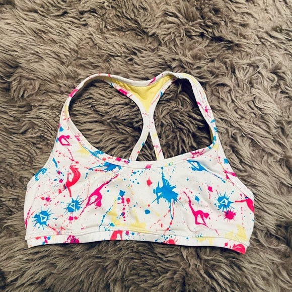 Ivivva Girls splash print Sports Bra Size 12 - Picture 1 of 5